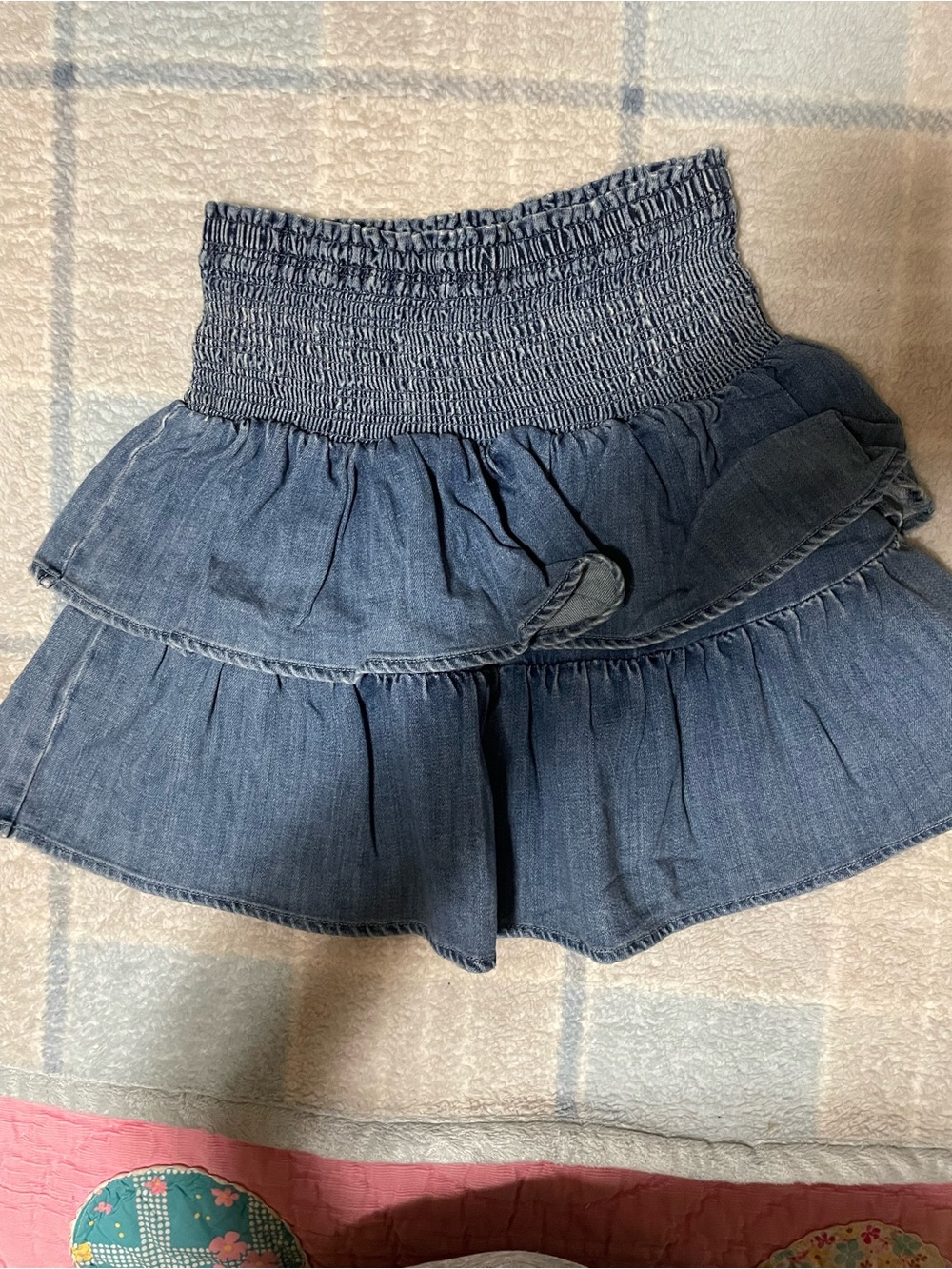 American Eagle Outfitters Denim Blue Tiered Mini Skirt NWOT